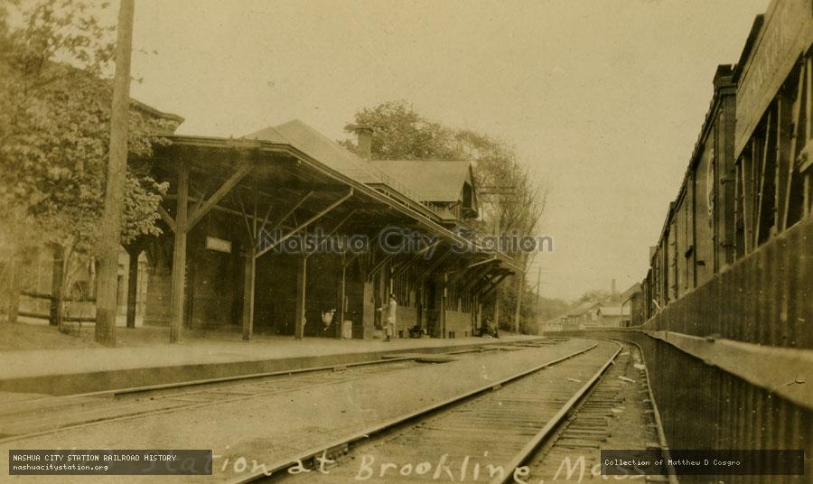 Postcard: Station at Brookline, Massachusetts